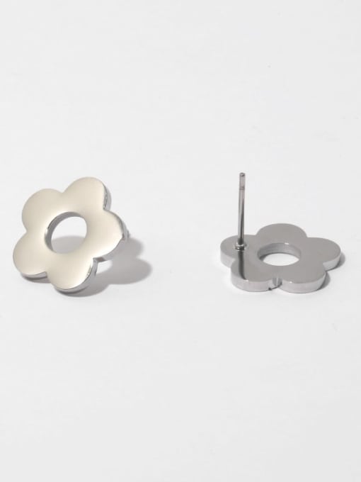 Flower Earrings Titanium Steel Flower Minimalist Stud Earring