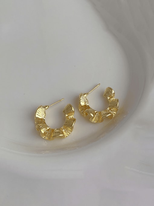 ZRUI Brass Geometric Vintage Stud Earring 1