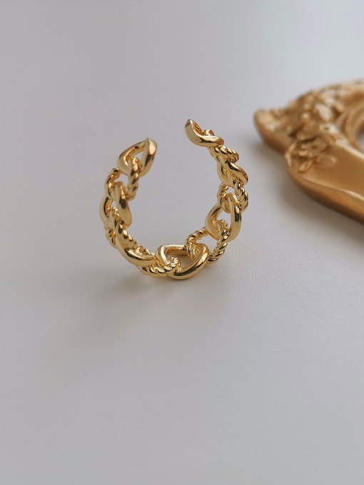 14K-gold Copper Geometric Minimalist Blank Fashion Ring