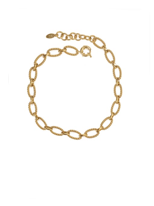 ACCA Brass Hollow Geometric  chain Vintage Necklace 2