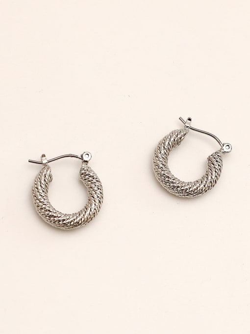 HYACINTH Brass Geometric Vintage Huggie Trend Korean Fashion Earring 2