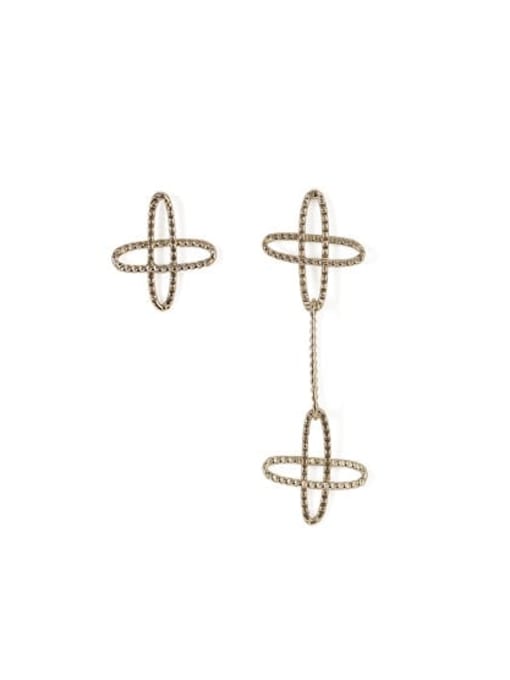 Kagin Brass  Vintage Asymmetric star Drop Earring