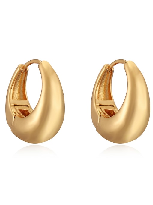 44842 Brass Geometric Minimalist Huggie Earring
