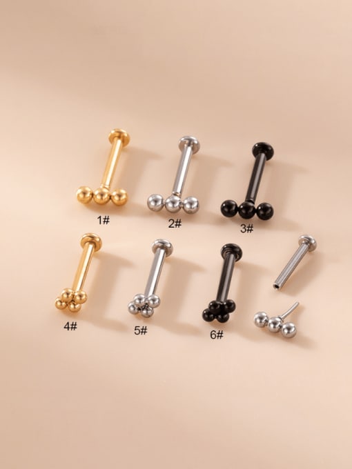 HISON Brass Bead Geometric Hip Hop Lip Rings&Lip studs 0