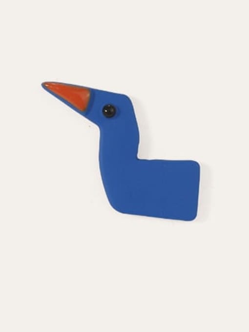 Five Color Alloy Enamel  Cute  Blue asymmetric cartoon cute little duck  Stud Earring 3