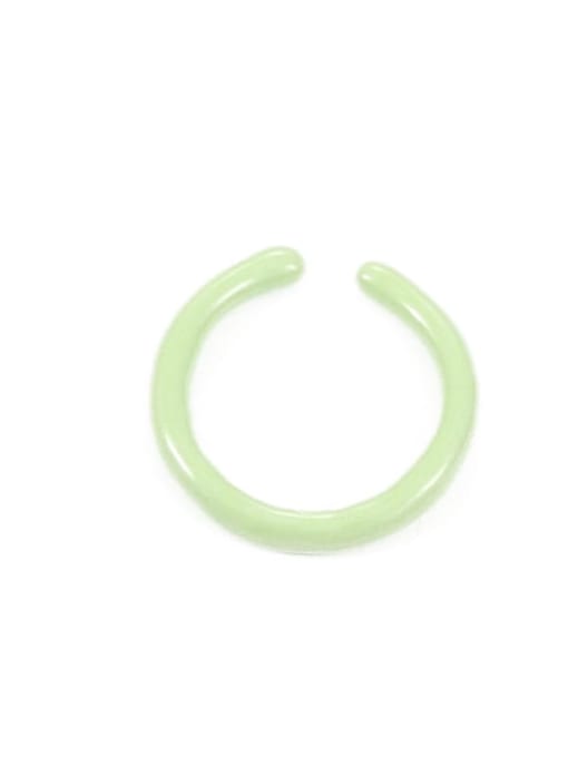 Light green  (slightly adjustable) Zinc Alloy Enamel Geometric Minimalist Band Ring