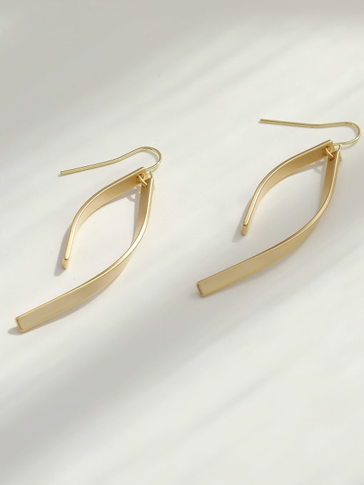 HYACINTH Brass Smooth Irregular Minimalist Hook Trend Korean Fashion Earring 4