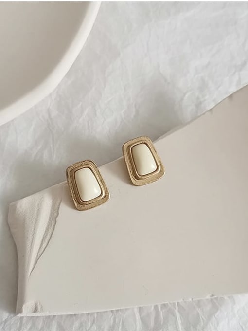 HYACINTH Copper Resin Geometric Minimalist Stud Trend Korean Fashion Earring 3