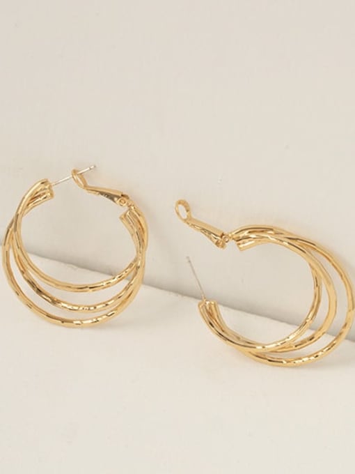 ACCA Brass Geometric Vintage Huggie Earring 2