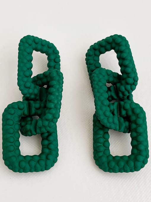 B174 green Alloy Resin Geometric Vintage chain Drop Earring/Multi-Color Optional