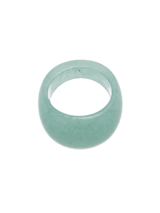 Green Dongling Jade Geometric Minimalist Band Ring