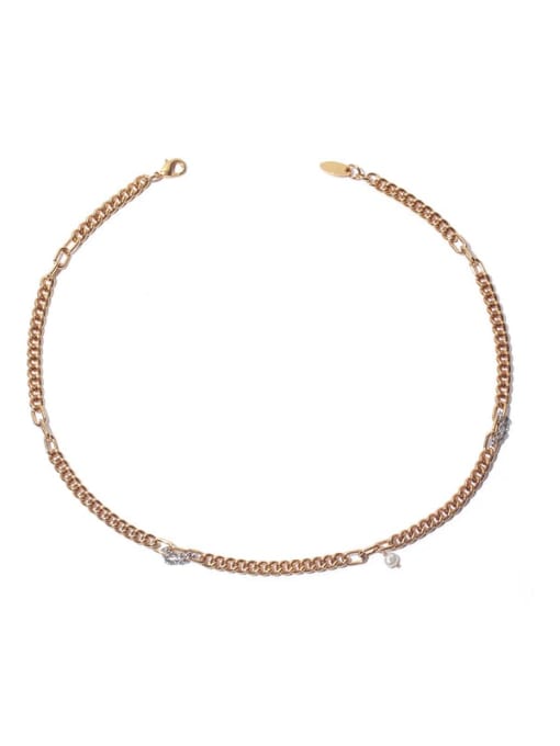 ACCA Brass Imitation Pearl Locket Minimalist Necklace 0