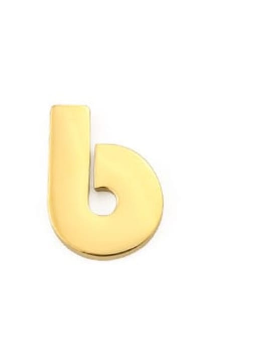 B  ony one Titanium smooth Letter Minimalist Stud Earring(single only one )