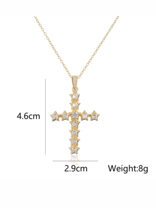AOG Brass Cubic Zirconia Cross Vintage Regligious Necklace 4