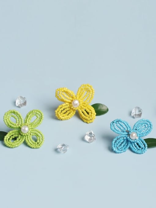 Five Color Alloy Enamel Flower Minimalist Stud Earring 2