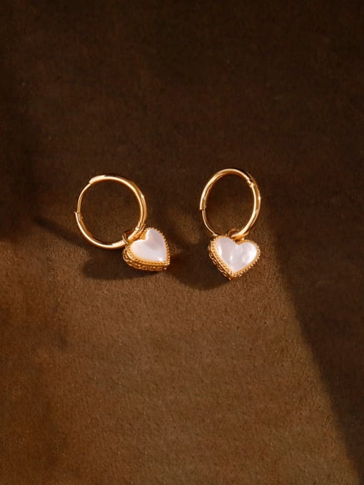 HYACINTH Brass Enamel Heart Minimalist Huggie Earring 1