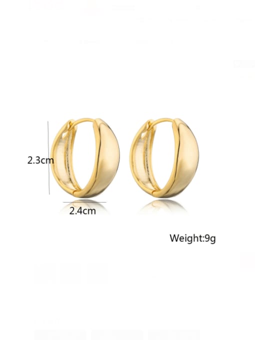 AOG Brass Smooth Geometric Minimalist Huggie Earring 1