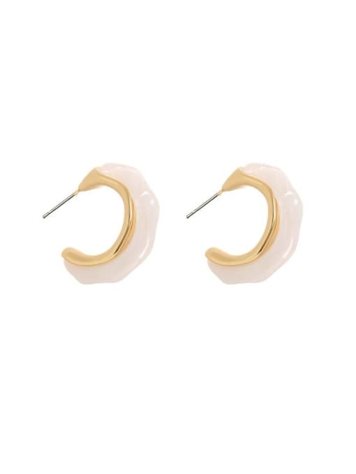 C-shaped Brass Resin Geometric Minimalist Stud Earring