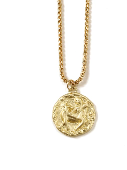 sagittarius Brass coin Minimalist Twelve constellations Pendant Necklace