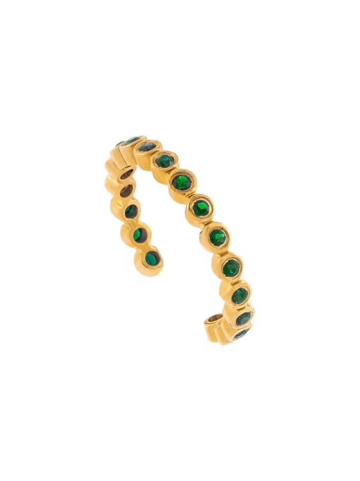 270 green Brass Cubic Zirconia Geometric Cute Huggie Earring