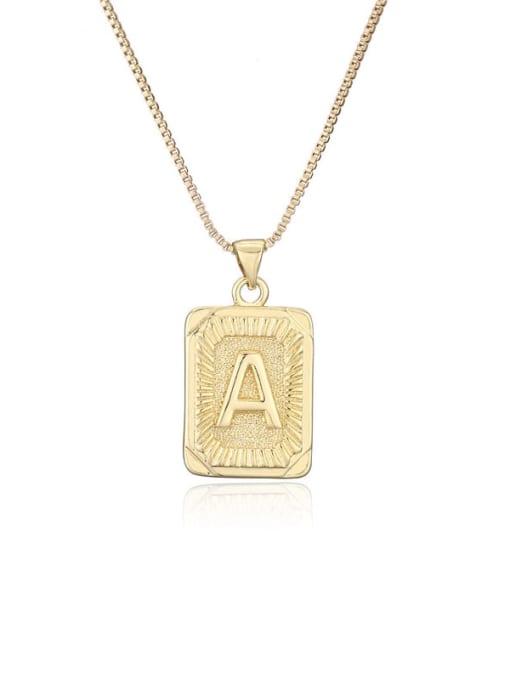 A Brass Letter Hip Hop Geometry Pendant Necklace