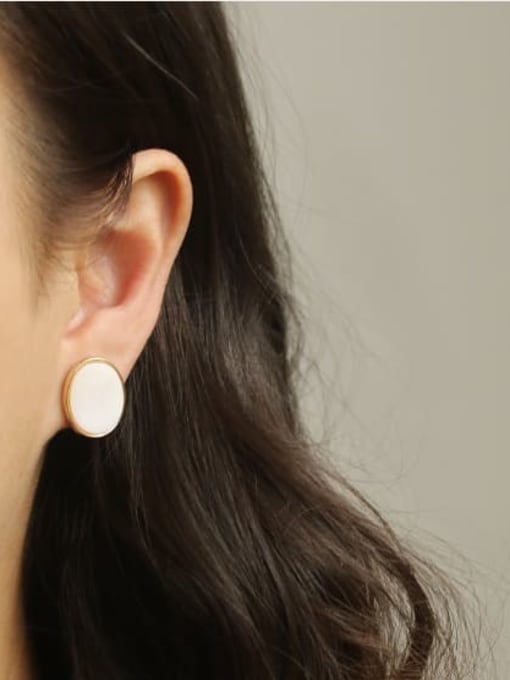 ACCA Brass Shell Geometric Minimalist Stud Earring 2