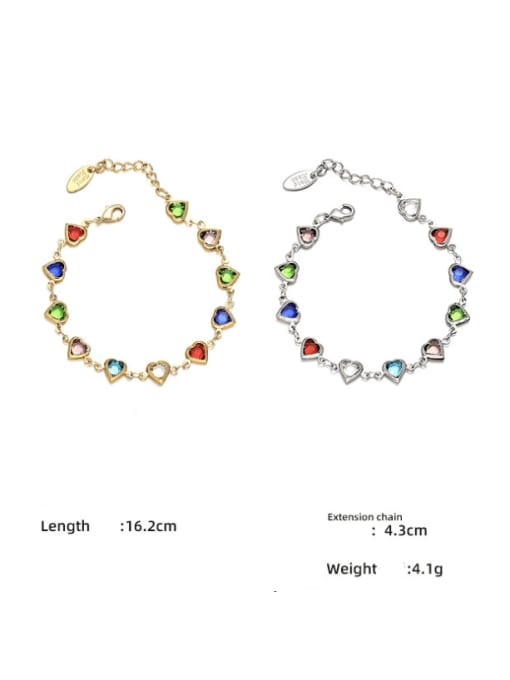 ACCA Brass Glass Stone Heart Minimalist Necklace 4