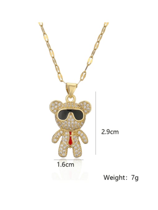 AOG Brass Cubic Zirconia Icon Cute Necklace 2