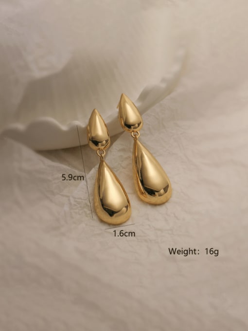 AOG Brass Geometric Minimalist Drop Earring 1