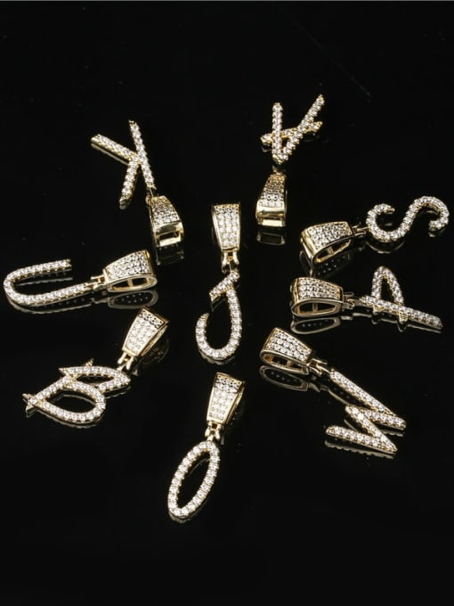 AOG Brass Cubic Zirconia Letter Vintage Necklace 3