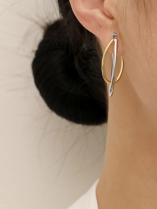 HYACINTH Brass Smooth Geometric Minimalist Drop Trend Korean Fashion Earring 1