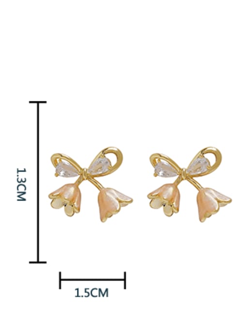 14k Gold Brass Bowknot Minimalist Stud Earring