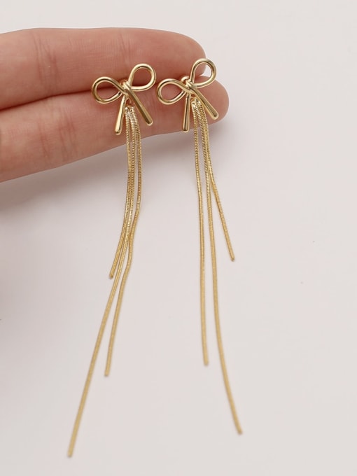 HYACINTH Brass Tassel Minimalist butterfly Threader Trend Korean Fashion Earring 1