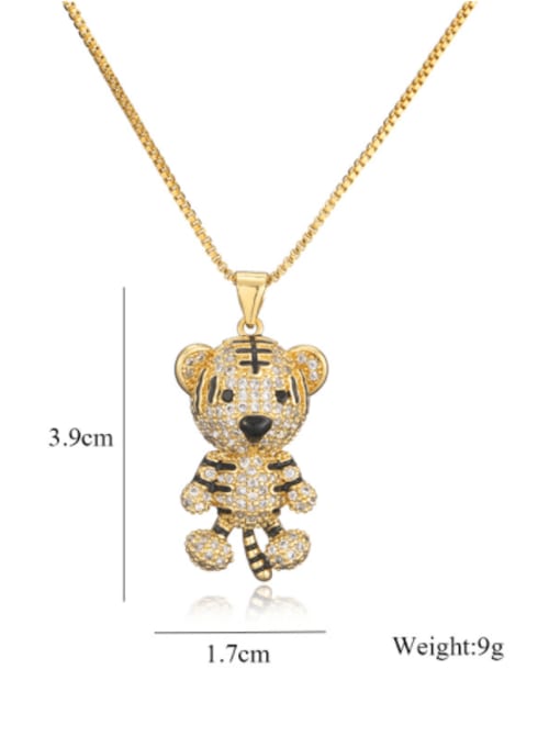 AOG Brass Cubic Zirconia  Trend  Bear Pendant Necklace 3
