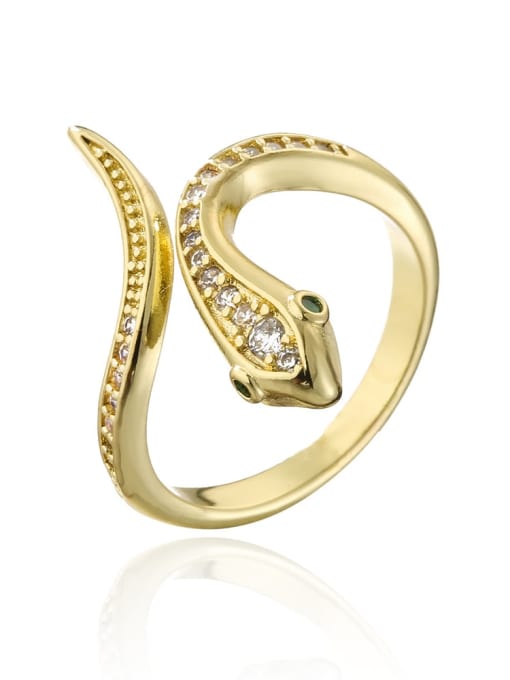 12266 Brass Cubic Zirconia Snake Vintage Band Ring