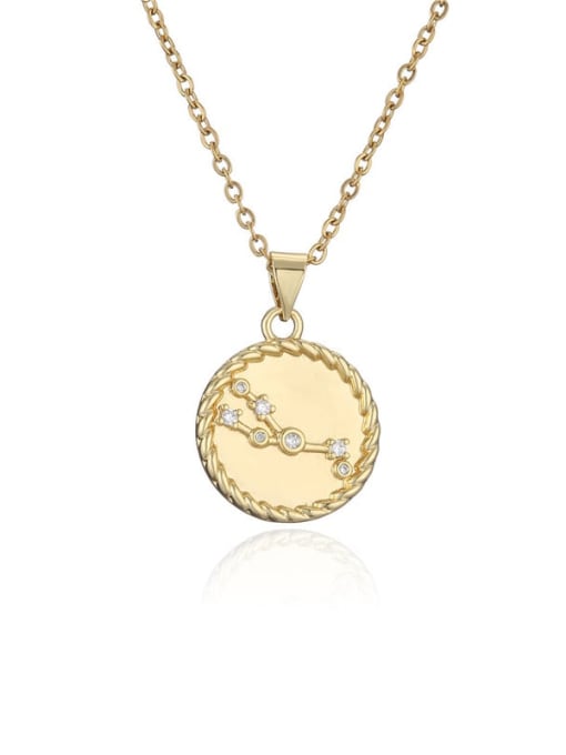 Taurus Brass Cubic Zirconia Constellation Minimalist Necklace