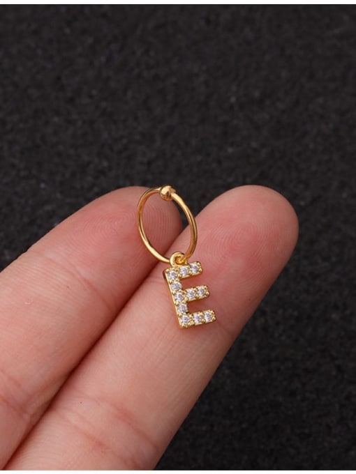 HISON Brass Cubic Zirconia Letter Cute Hook Earring 0