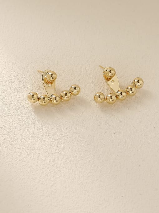 HYACINTH Brass Bead Geometric Minimalist Stud Trend Korean Fashion Earring 2