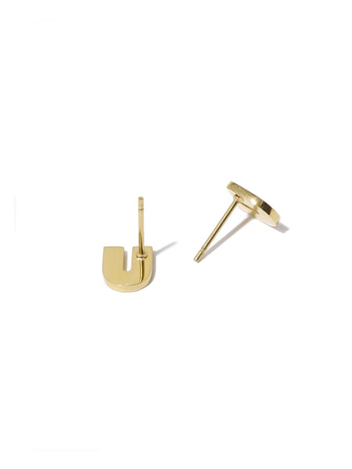 U Earrings single sale Brass Letter U Shape Minimalist Stud Earring( Single-Only One)