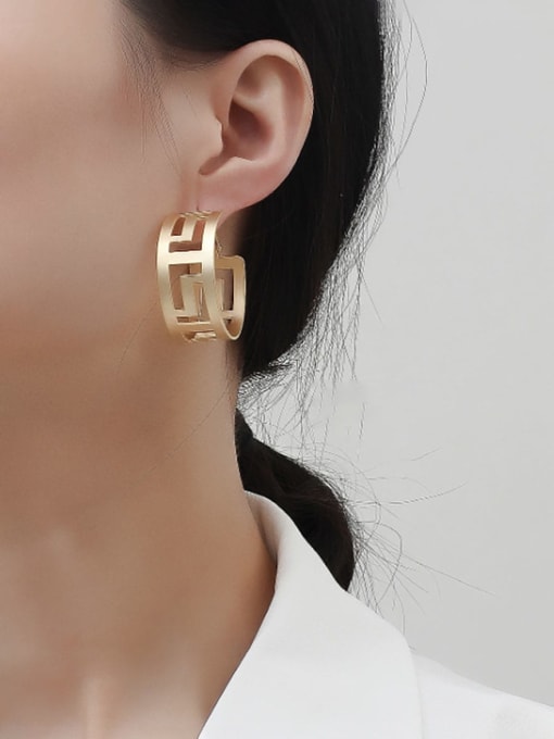 HYACINTH Copper Geometric Minimalist Hoop Trend Korean Fashion Earring 1