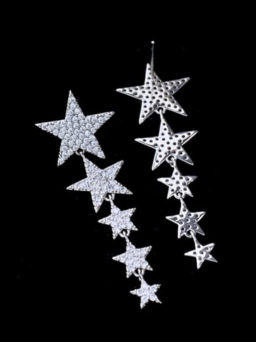 SUUTO Brass Cubic Zirconia Star Statement Cluster Earring 2