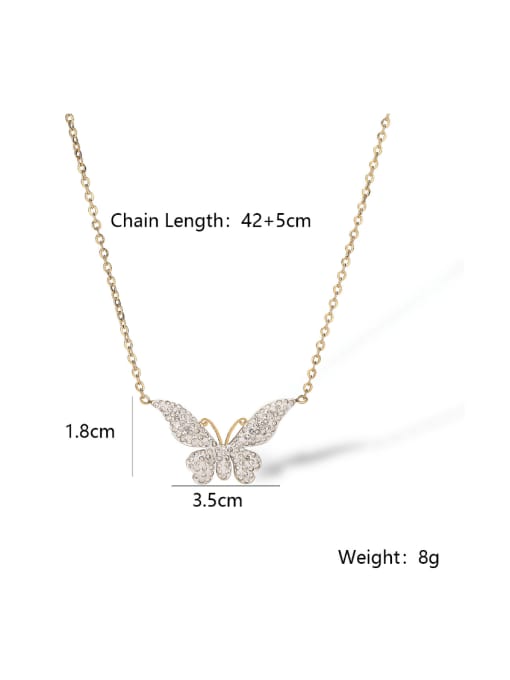 AOG Titanium Steel Cubic Zirconia Butterfly Dainty Necklace 1
