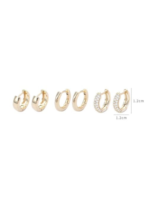 Steel color ed897359 Brass Cubic Zirconia Geometric Dainty Hoop Earring