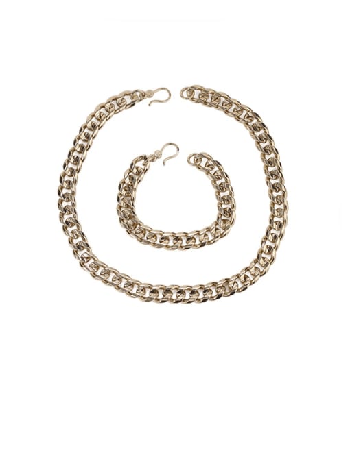 ACCA Brass  Hollow Geometric chain Vintage Necklace 0