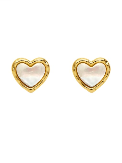 HYACINTH Brass Shell Heart Minimalist Clip Earring 0