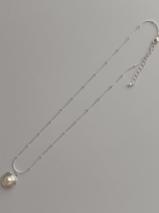 ZRUI Alloy Imitation Pearl Geometric Minimalist Necklace 3