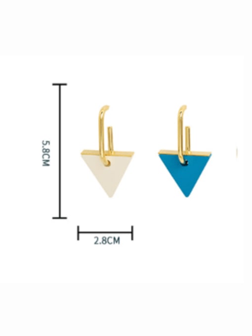 HYACINTH Brass Enamel Triangle Minimalist Huggie Earring 2