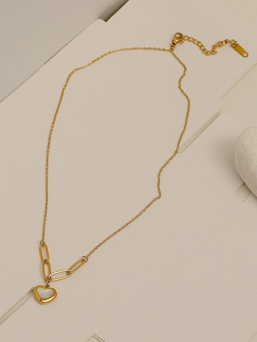 HYACINTH Brass Shell Heart Minimalist  Pendant Trend Korean Fashion Necklace 3