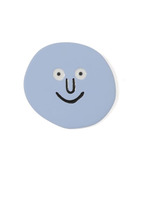 Light blue (Single separately) Alloy Enamel Round Cute Single Earring