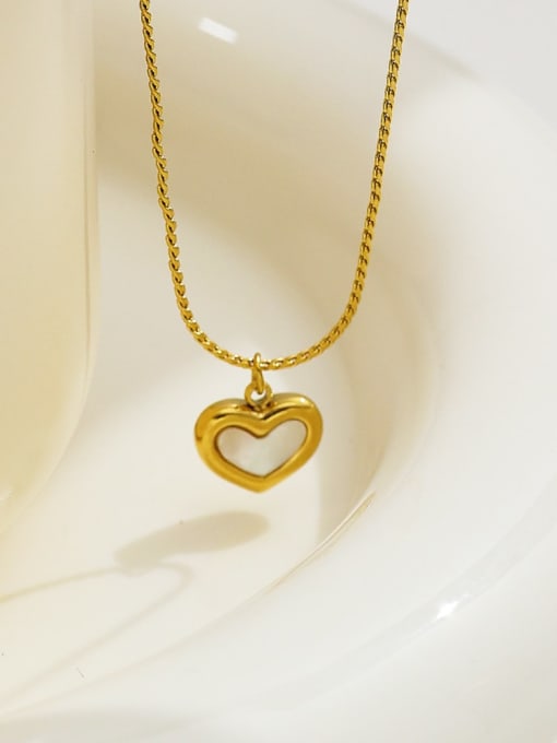 Desoto Stainless steel Shell Heart Minimalist Necklace 2